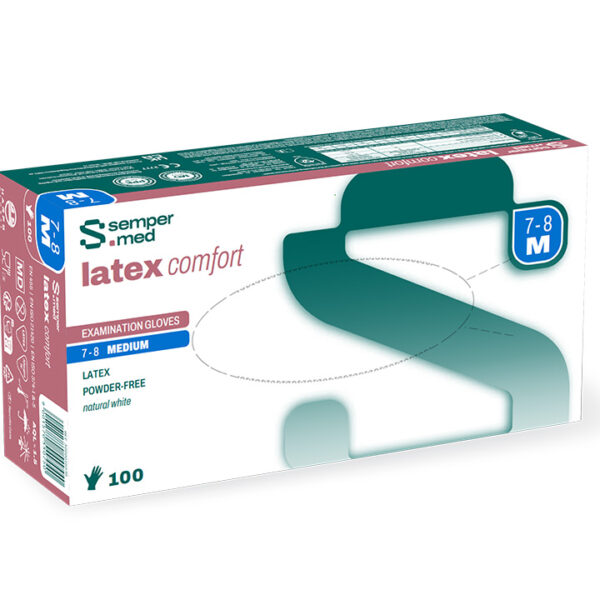 Rukavice latexové  Sempermed®Latex Comfort: bílé, nepudrované, L; ktn(10x100ks)
