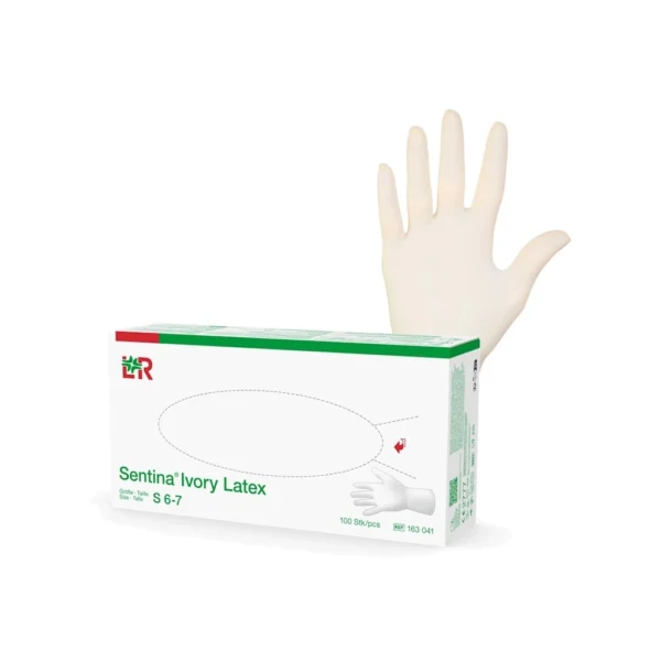Rukavice latexové Sentina®Ivory Latex: bílé, nepudrované, L; ktn(10x100ks)
